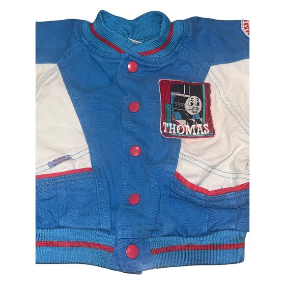 HTF Vintage 90s Thomas the Tank Engine Jacket 4T Patches Bomber Doe Spun Company - Picture 7 of 16